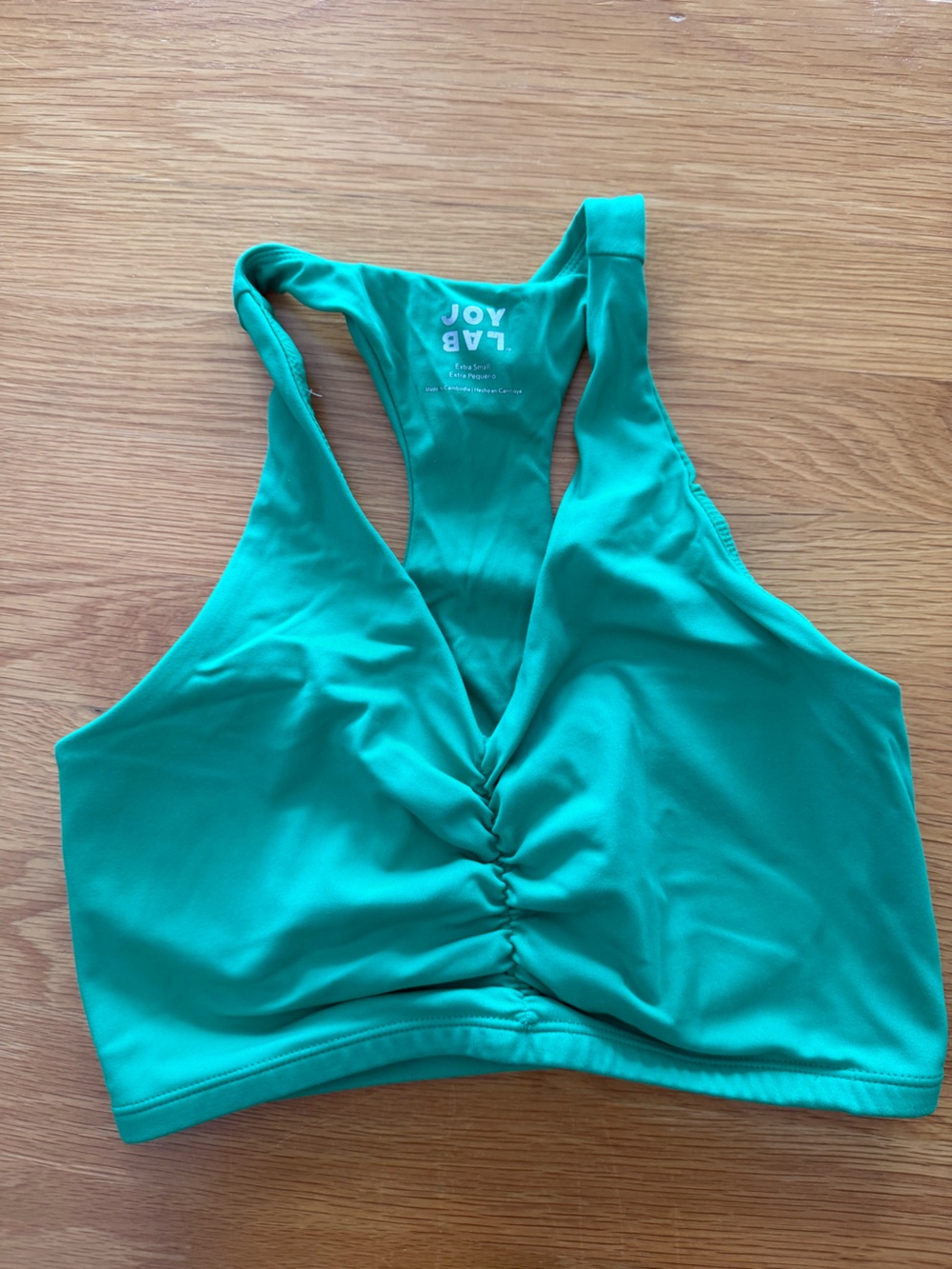 JoyLab Teal Green Racerback bra and matching High-Waist bike Shorts - Picture 5 of 6